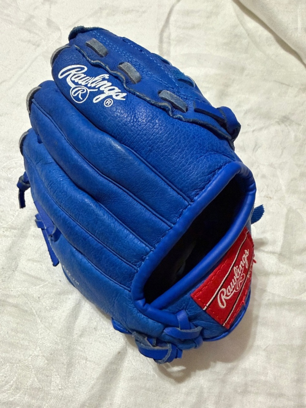 Rawlings Left Hand Blue baseball Glove H950R 9 1/2 inch all leather shell YOUTH